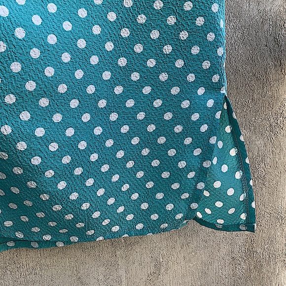 Turquoise and white polka dot shirt Vintage - Picture 6 of 7